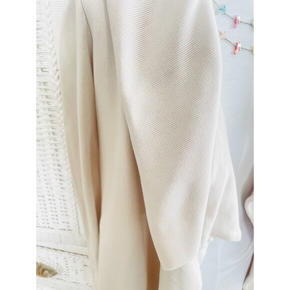 All Saints Nude Zip Drape Waterfall Cardigan S Beige Oversized Terry Jacket - Picture 9 of 15